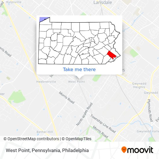 West Point, Pennsylvania map