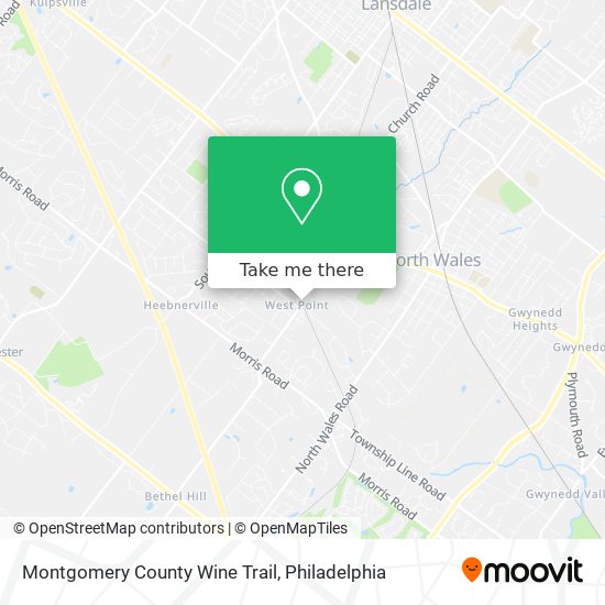 Mapa de Montgomery County Wine Trail