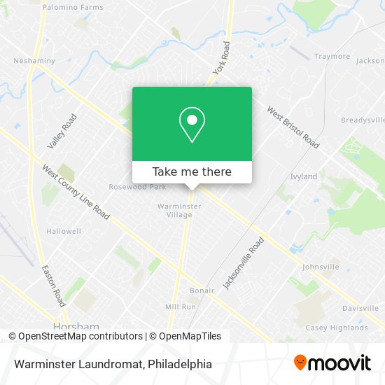 Warminster Laundromat map