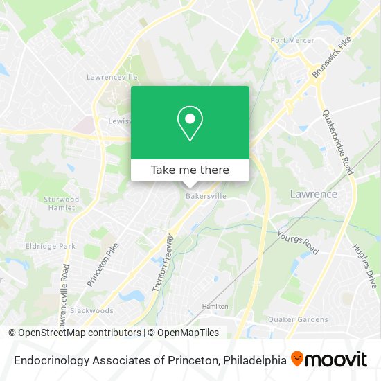 Endocrinology Associates of Princeton map