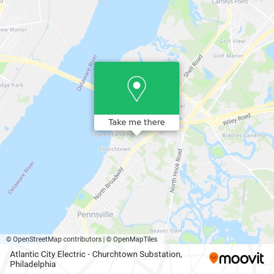 Atlantic City Electric - Churchtown Substation map