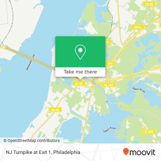 Mapa de NJ Turnpike at Exit 1