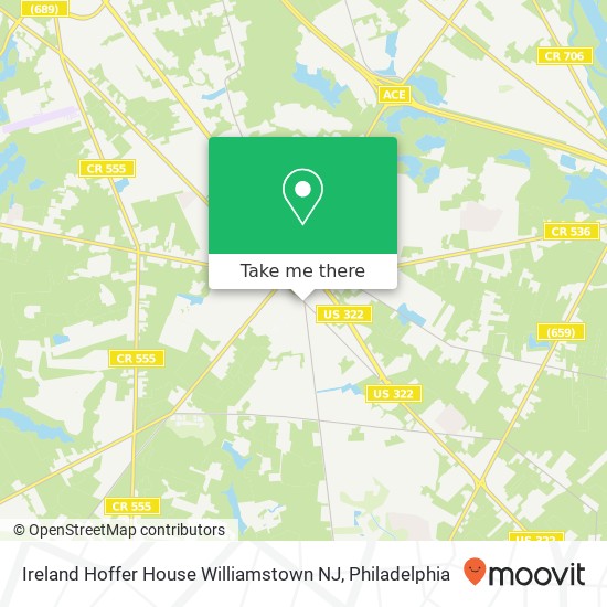 Ireland Hoffer House Williamstown NJ map