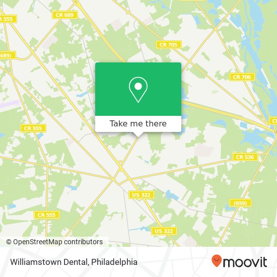 Mapa de Williamstown Dental