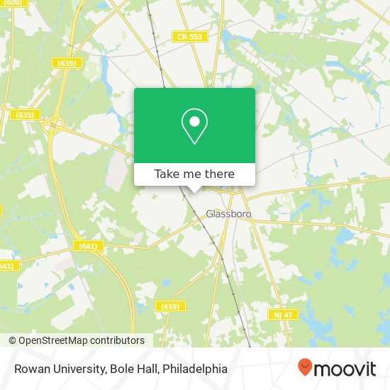 Mapa de Rowan University, Bole Hall