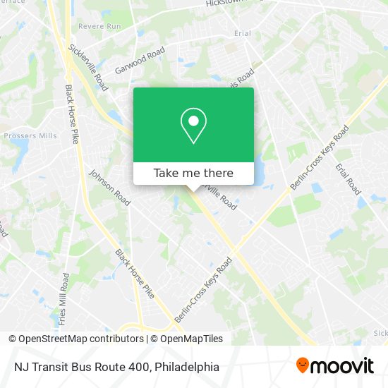 Mapa de NJ Transit Bus Route 400