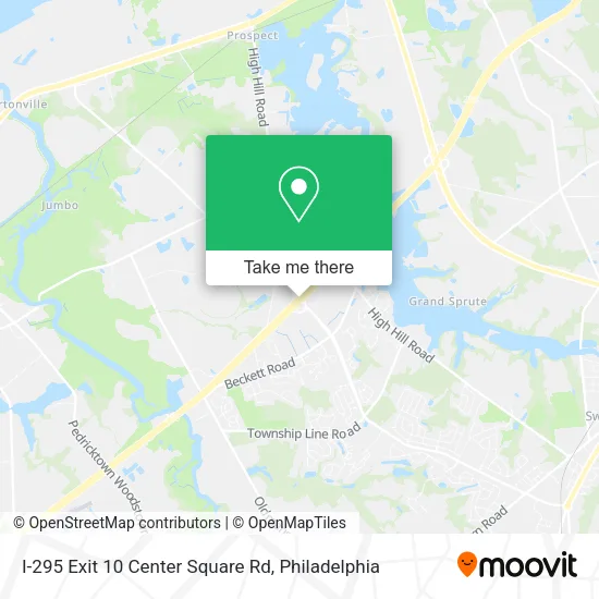 I-295 Exit 10 Center Square Rd map