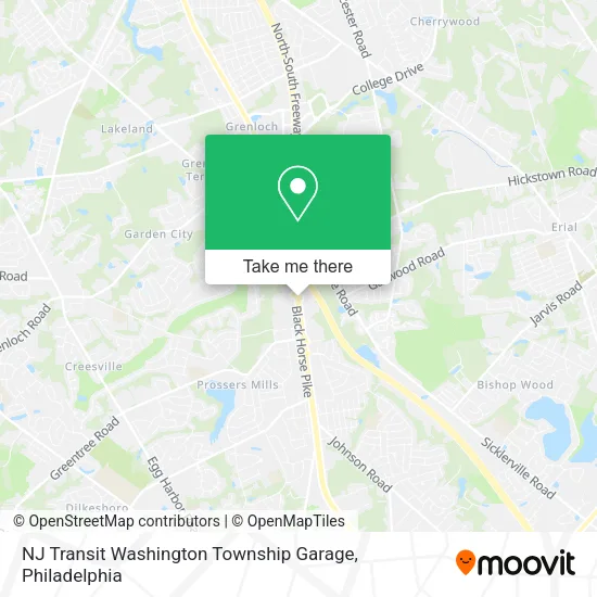 Mapa de NJ Transit Washington Township Garage