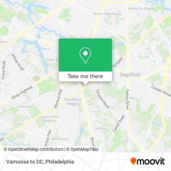 Vamoose to DC map