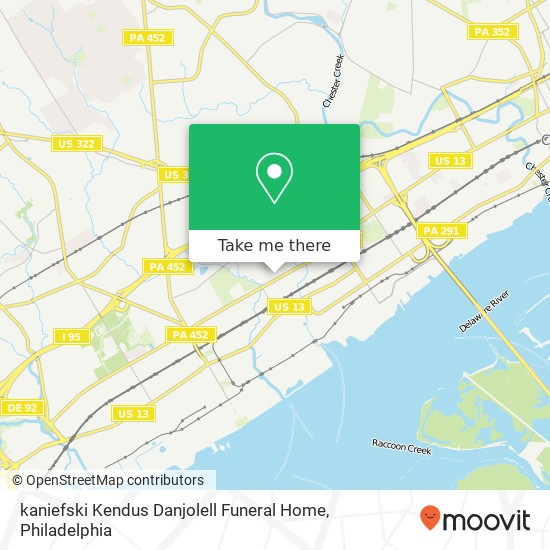 Mapa de kaniefski Kendus Danjolell Funeral Home