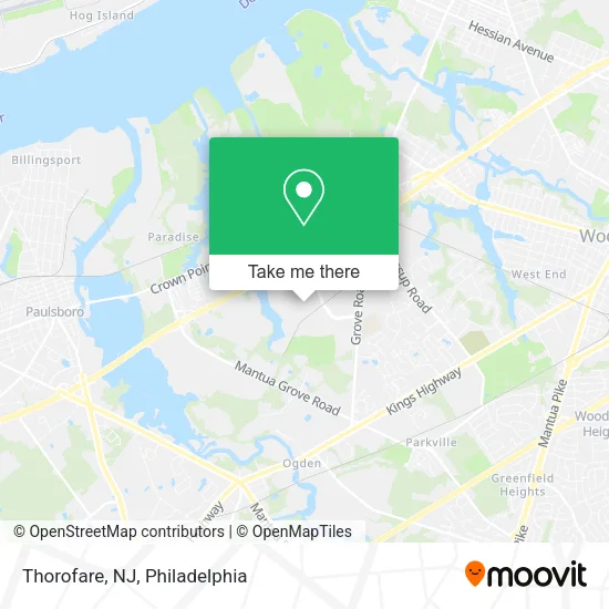Mapa de Thorofare, NJ