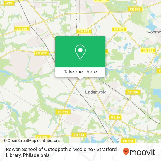 Mapa de Rowan School of Osteopathic Medicine - Stratford Library