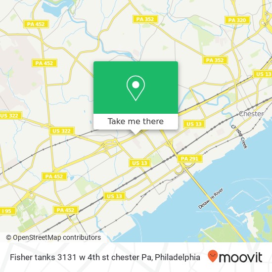 Fisher tanks 3131 w 4th st chester Pa map