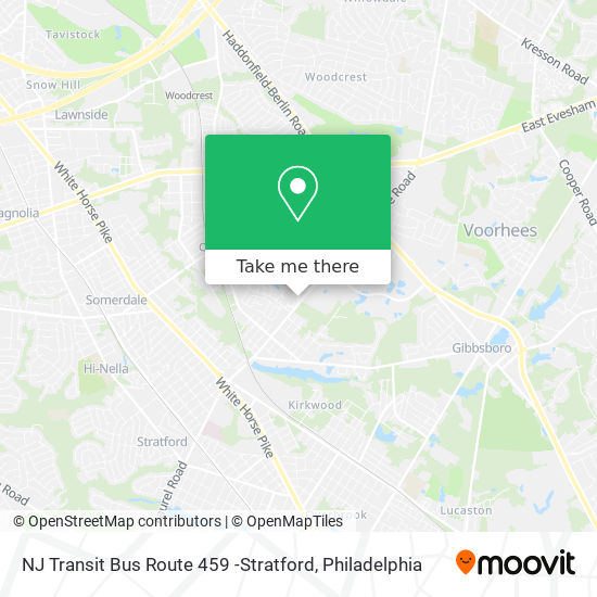 Mapa de NJ Transit Bus Route 459 -Stratford