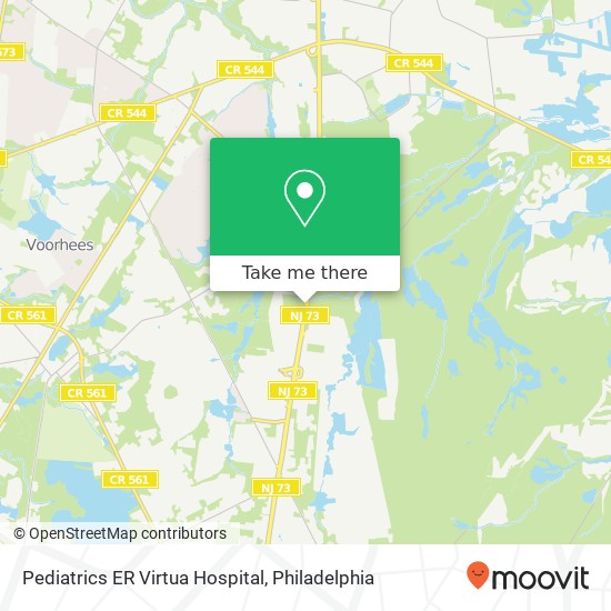 Mapa de Pediatrics ER Virtua Hospital