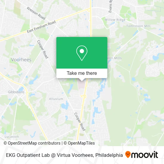 Mapa de EKG Outpatient Lab @ Virtua Voorhees