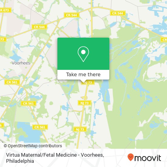 Virtua Maternal / Fetal Medicine - Voorhees map
