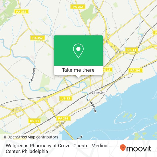 Mapa de Walgreens Pharmacy at Crozer Chester Medical Center