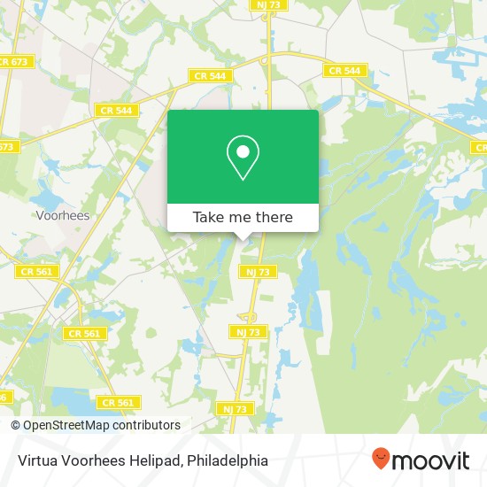 Virtua Voorhees Helipad map