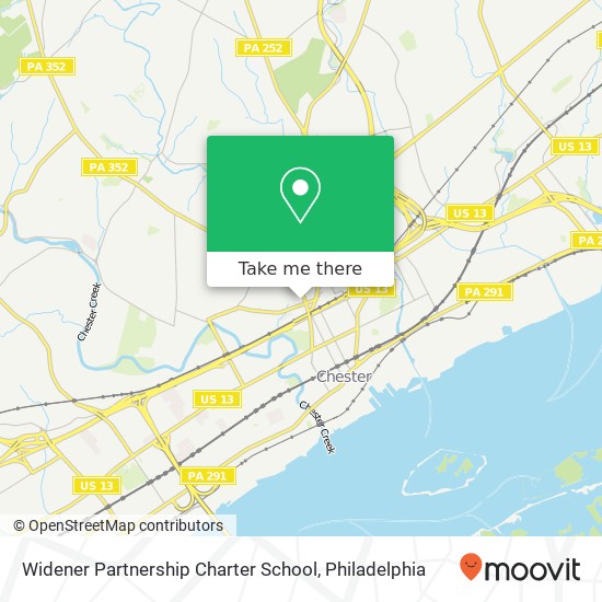 Mapa de Widener Partnership Charter School