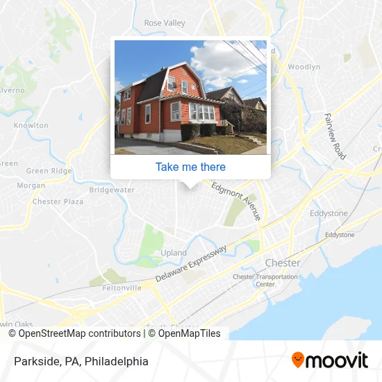 Parkside, PA map