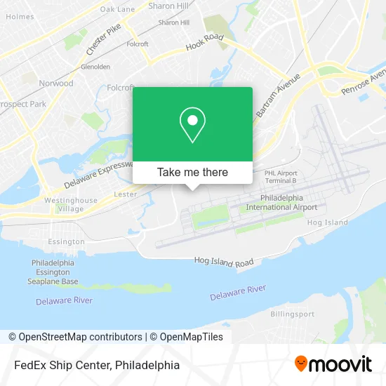 FedEx Ship Center map