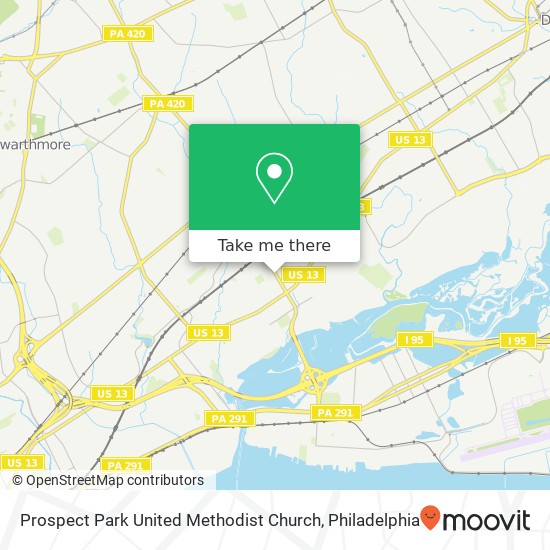 Mapa de Prospect Park United Methodist Church