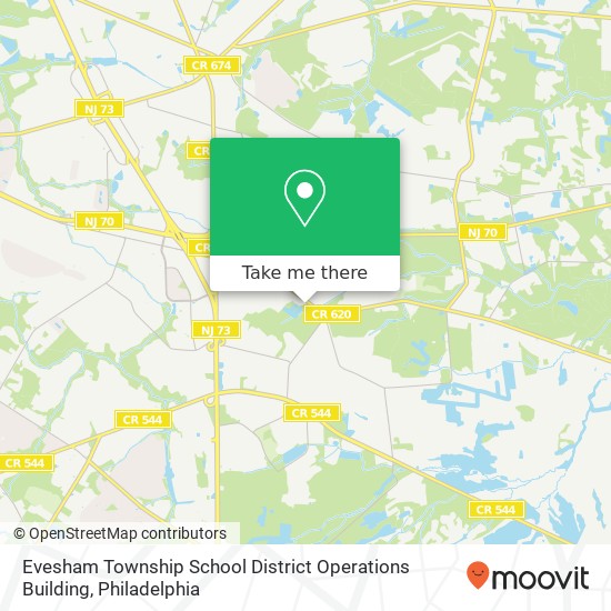 Mapa de Evesham Township School District Operations Building