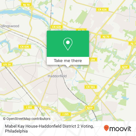 Mapa de Mabel Kay House-Haddonfield District 2 Voting