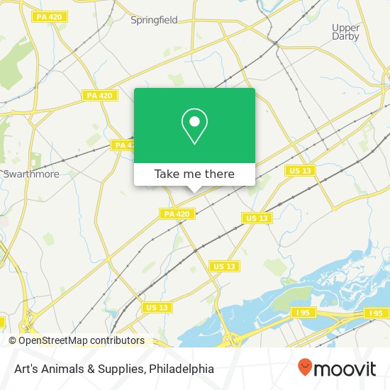 Mapa de Art's Animals & Supplies