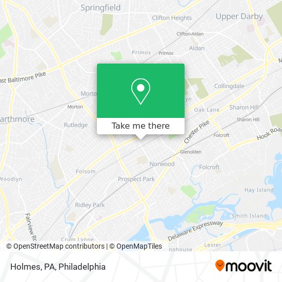 Holmes, PA map