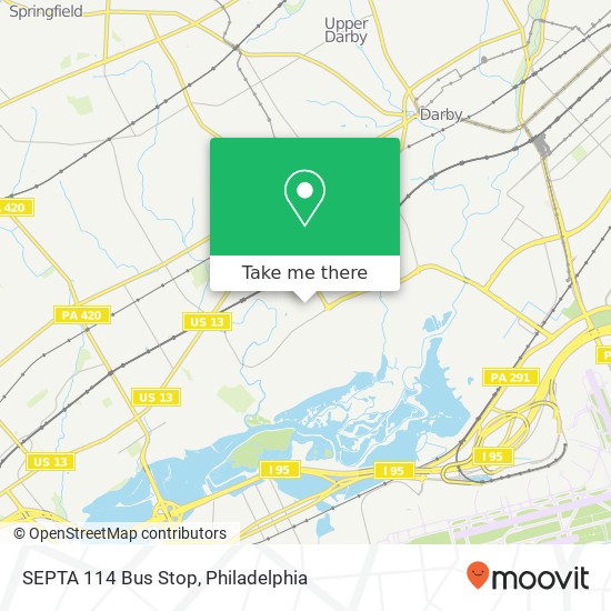 Mapa de SEPTA 114 Bus Stop