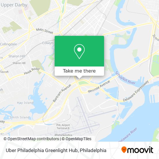 Mapa de Uber Philadelphia Greenlight Hub