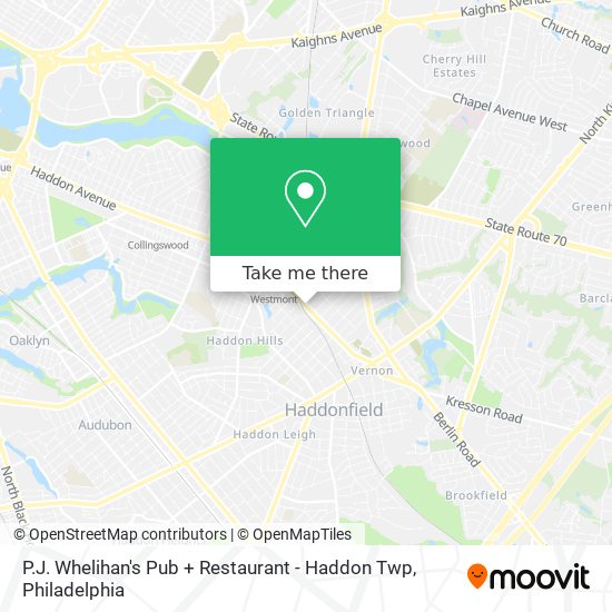 Mapa de P.J. Whelihan's Pub + Restaurant - Haddon Twp