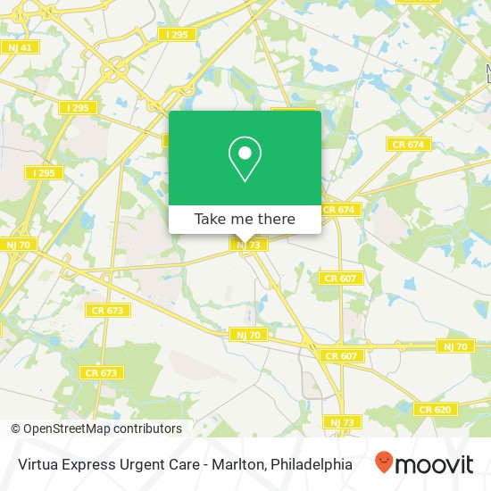 Mapa de Virtua Express Urgent Care - Marlton