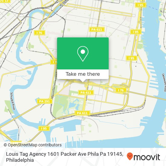 Mapa de Louis Tag Agency 1601 Packer Ave Phila Pa 19145