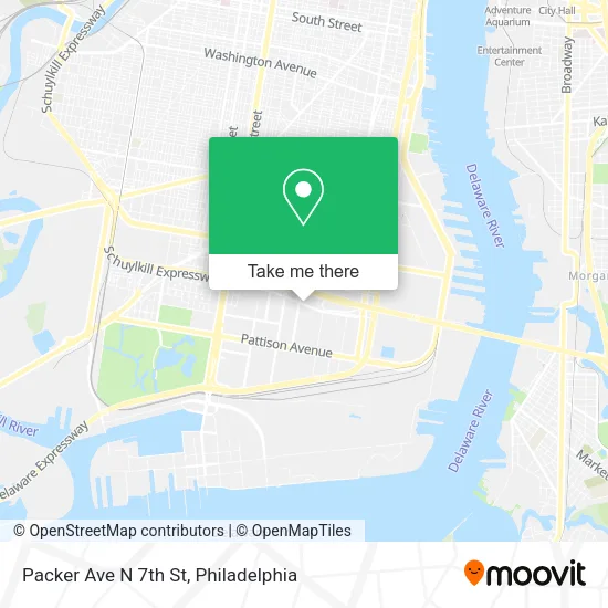 Mapa de Packer Ave N 7th St