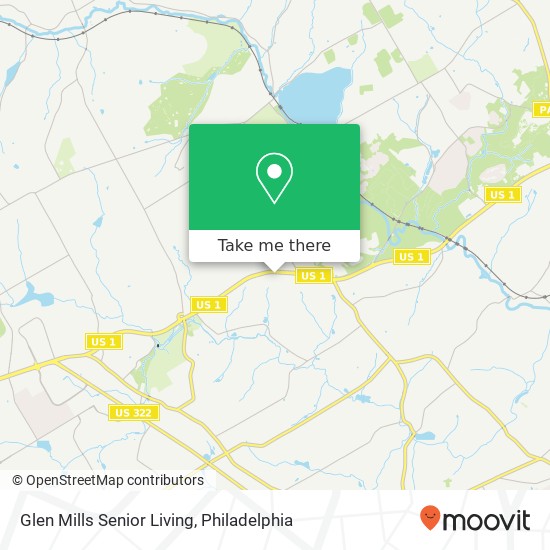 Mapa de Glen Mills Senior Living