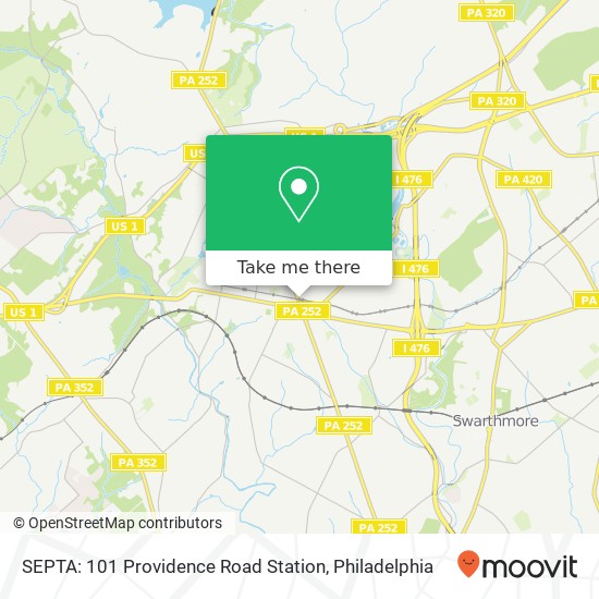 Mapa de SEPTA: 101 Providence Road Station