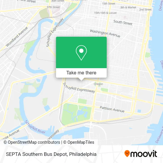 SEPTA Southern Bus Depot map