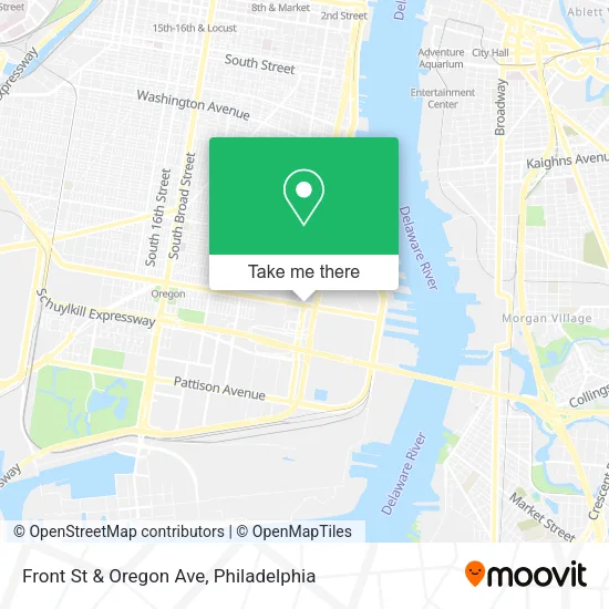 Front St & Oregon Ave map
