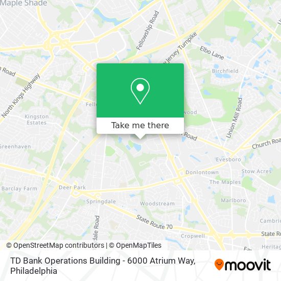 TD Bank Operations Building - 6000 Atrium Way map