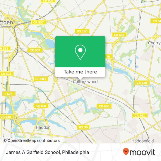 James A Garfield School map