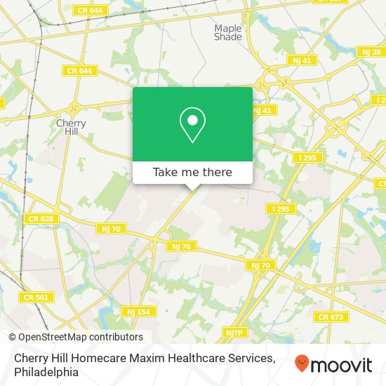 Cherry Hill Homecare Maxim Healthcare Services map