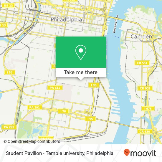 Mapa de Student Pavilion - Temple university