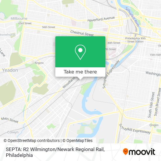 Mapa de SEPTA: R2 Wilmington / Newark Regional Rail