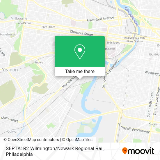 SEPTA: R2 Wilmington / Newark Regional Rail map