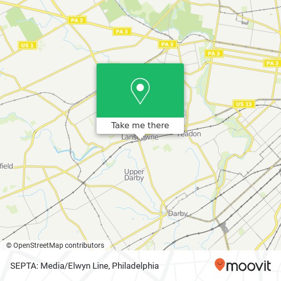 SEPTA: Media/Elwyn Line map