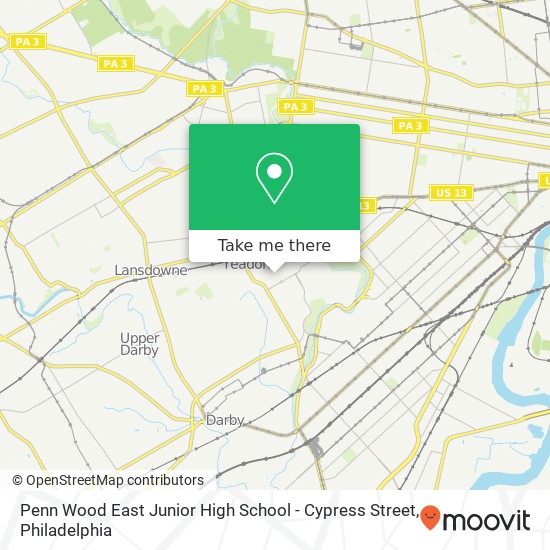 Penn Wood East Junior High School - Cypress Street map