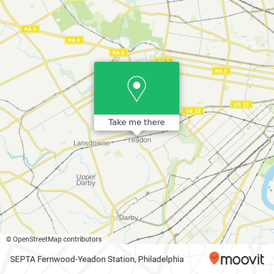 SEPTA Fernwood-Yeadon Station map